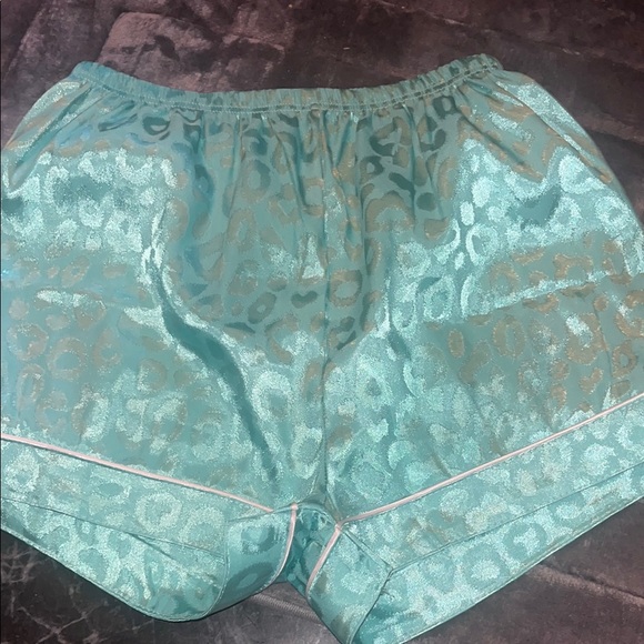 2 piece Satin Pajama Set - Teal Leopard Print  brand New without tags  size M - Picture 4 of 6